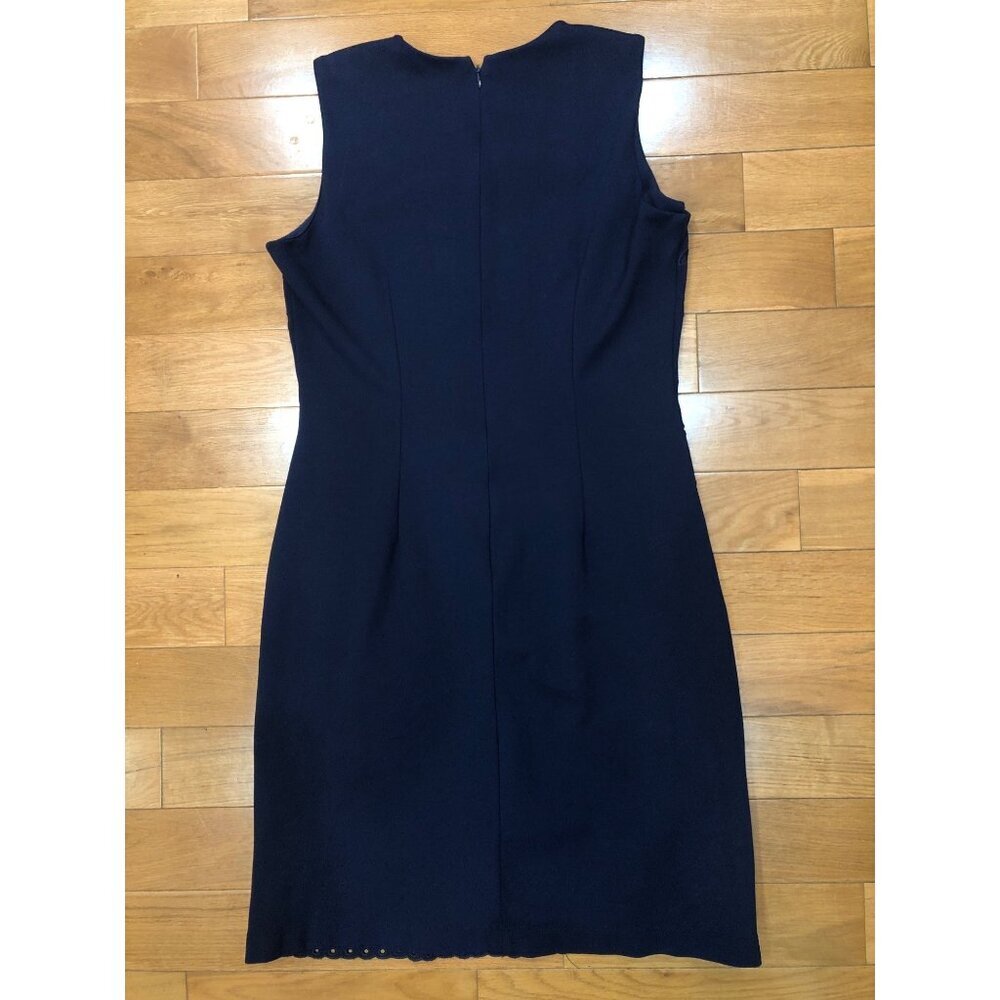 J McLaughlin Sleeveless Eyelet Front Navy Sheath Dress Size S - Picture 5 of 10